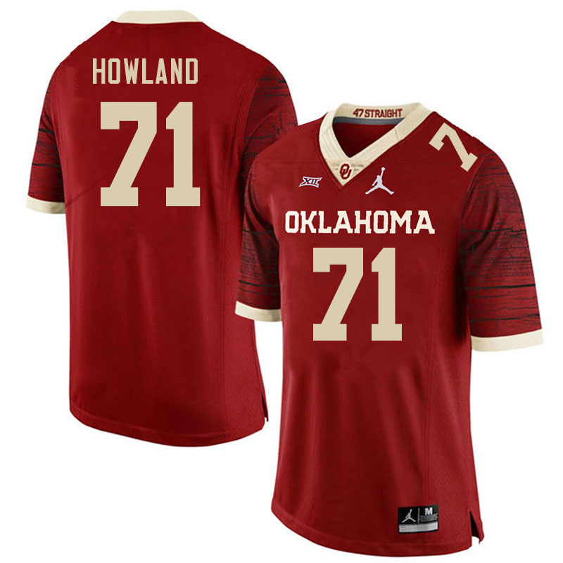 Men #71 Logan Howland Oklahoma Sooners College Football Jerseys Stitched Sale-Retro